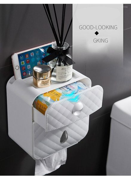 

tissue boxes & napkins box waterproof bathroom toilet roll bath paper holder wall mounted storage home decor1
