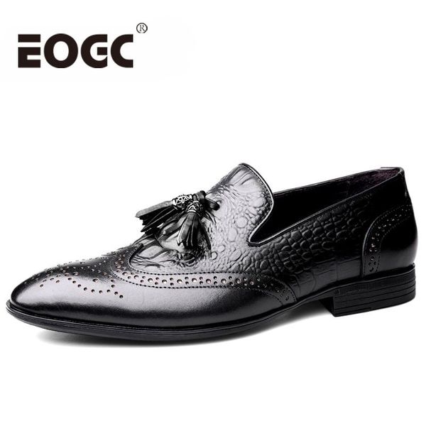 

oxford shoes for men natural cow leather dress shoes size 36~48 fashion brogue business wedding men, Black
