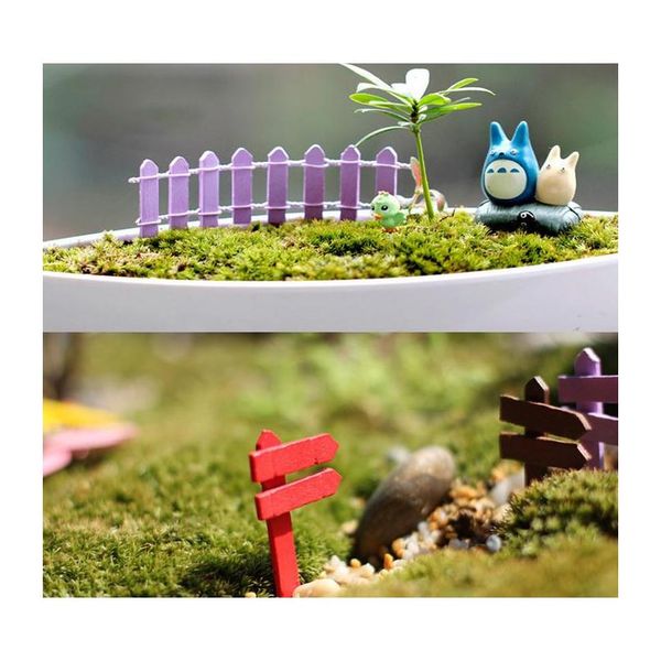 

wholesale mini fencing fence fairy garden miniatures gnome moss terrariums deskbottle garden resin crafts decoration for home
