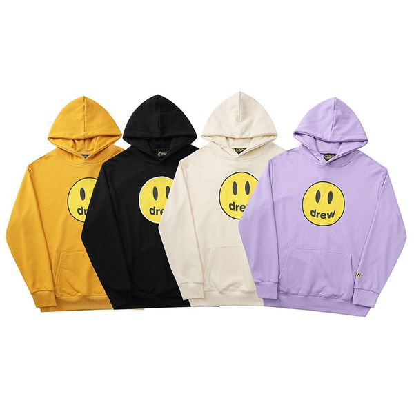 

biber smiley drew solid color hooded sweater trendy brand mens hoodie european and american loose large size big talker sweater, Black