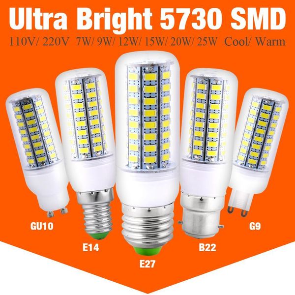 

led lamp e27 e14 b22 g9 gu10 led light ac 220v smd 5730 chandelier spotlight 24 36 48 56 69 72leds swy bbyxne