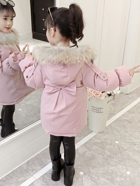 

проложенный 2020 новая детская зимняя одежда средней и большой тяжелый вниз одежду из хлопка, иностранный стиль маленьких девочек девушки, Blue;gray