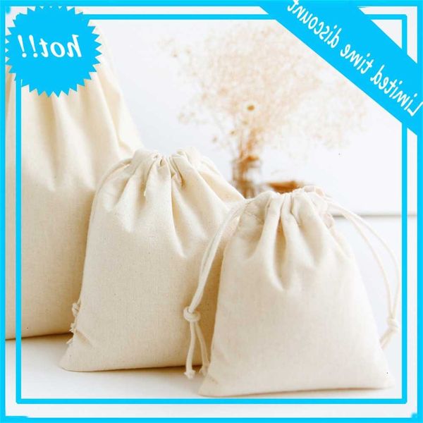 

n185 cotton cloth solid color bunch mouth storage diy drawstring household collection bag