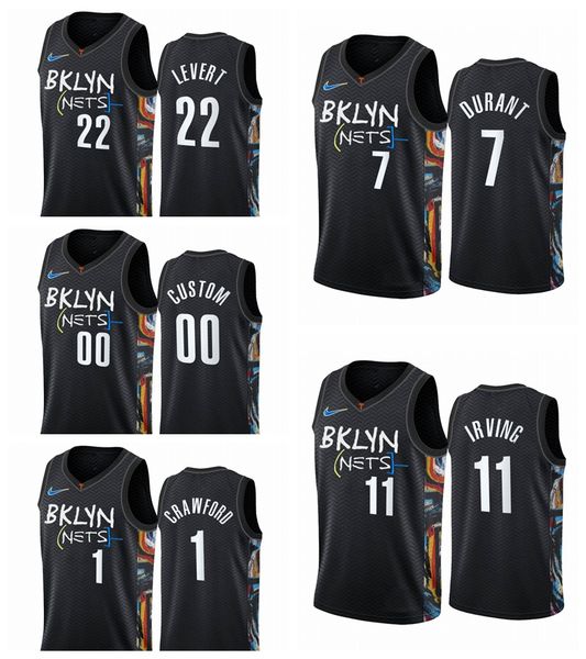 

бруклин сетки кевин усердие висячий ирвинг мужчины черный город нба честь basquiat 2020-21 баскетбол джерси, Black