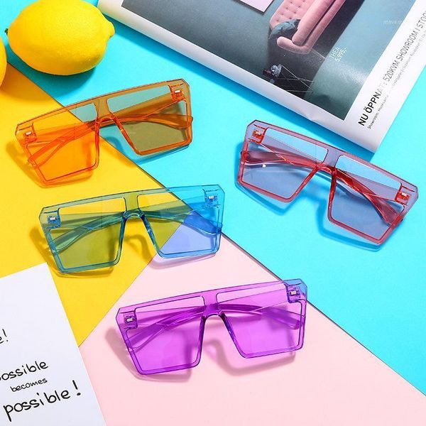 

2020 new fashion cute oversized candy color sunglasses women vintage rivet one piece sun glasses female shades fml1, White;black