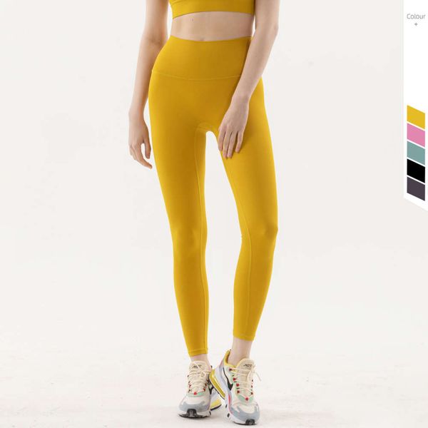 

the big size of delivery quality products2020 new tight sports lulu yoga female shark skin feeling naked high waist peach hip fitness p, Black