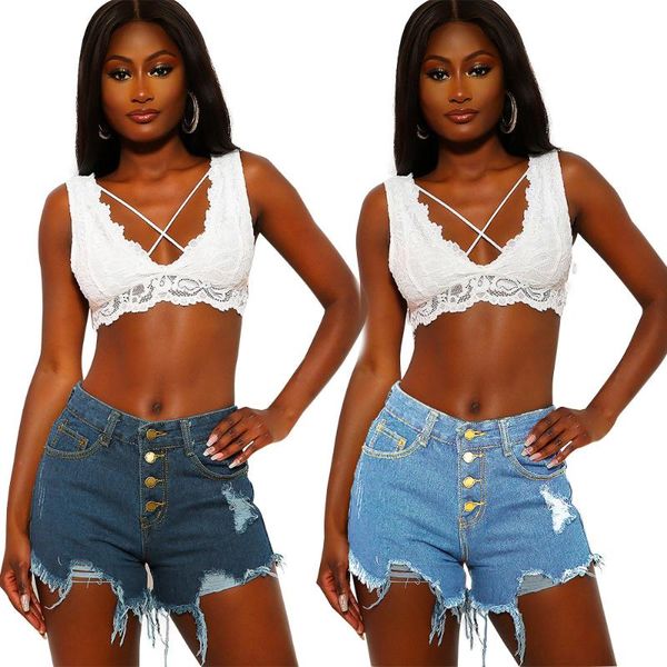 

women's jeans 1l027 summer women pants hole pure cotton stripe trousers, Blue