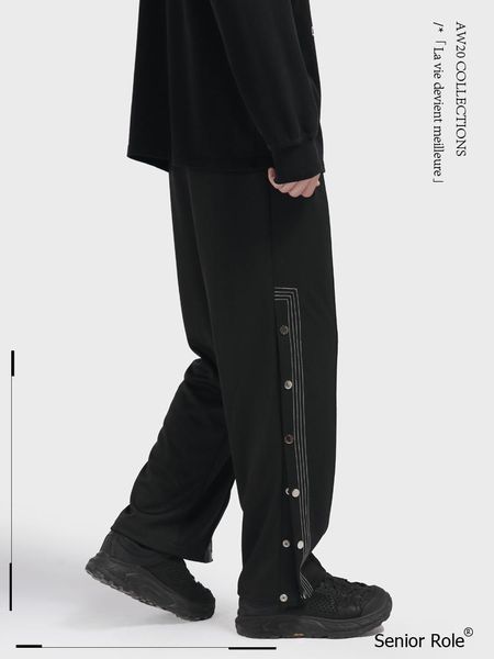 

men's pants 2021 men women clothing gd hair stylist fashion side breasted loose straight casual plus size costumes 27-46, Black