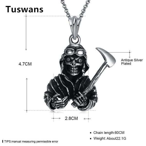 

mens stainless steel necklace titanium steel skeleton skull shape necklaces pendants punk rock style fashion men jewelry bbyfze bdehome, Bronze;silver