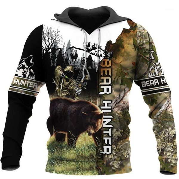 

men's hoodies & sweatshirts animal bow bear 3d printed mens hoodie harajuku fashion sweatshirt casual jacket pullover sudadera hombre, Black