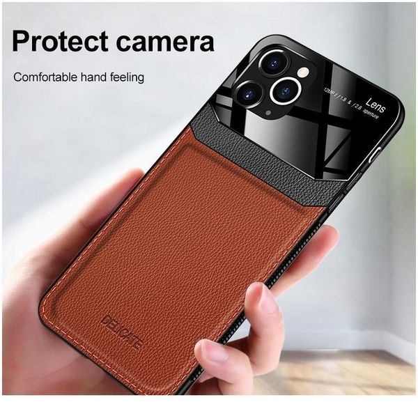 

leather mirror plexiglass case cover for aphone iphone 11 pro max sile shockproof coque for iphone 11 pro phone she jllqyn