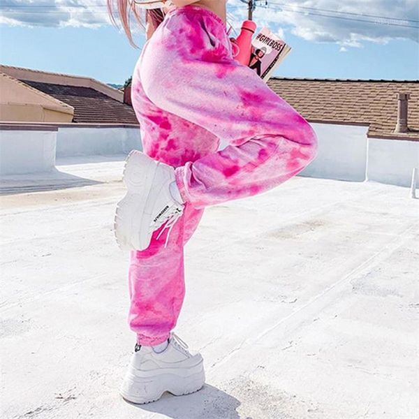 

running pants womens jogging sport ladys casual elastic high waist loose comfy stretch tie-dye print streetwear trousers sweatpant1, Black;blue