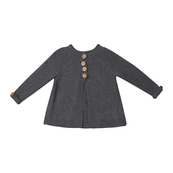 

jackets casual girls fall winter clothes button knitted sweater cardigan cloak long sleeve coat age 1-8y, Blue;gray