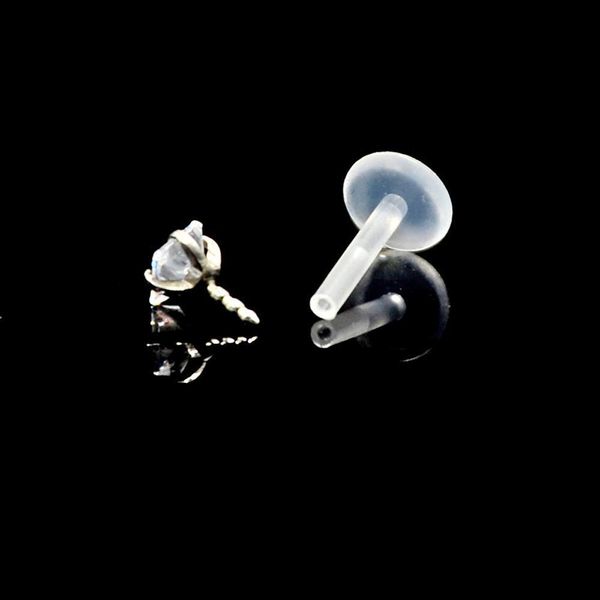 

bog-24pcs/box mixed 7 designs bioplast flexible labret stud lip ring horse eye ellips ear tragus ear cartilage earring piercing q sqcyjx, Silver