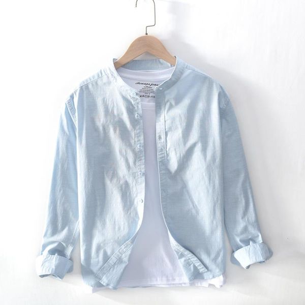 

men's casual shirts 2021 spring stand collar koszule meskie, White;black