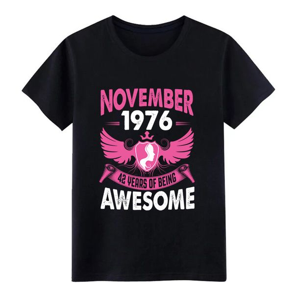 

november 1976 42 years of being awesome designer short sleeve family loose breathable cool sport hooded sweatshirt hoodie t shirt