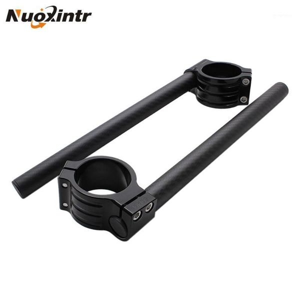 

nuoxintr black carbon fiber motorcycle cafe racer handlebar racing adjustable 50 mm clip-on fork handle bar1