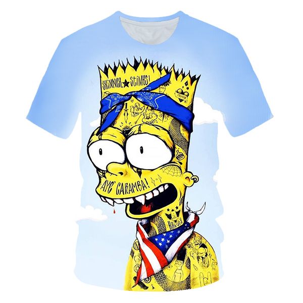 

simpson animation with round collar and in 3d print shirts plus size hentai graphic men clothing