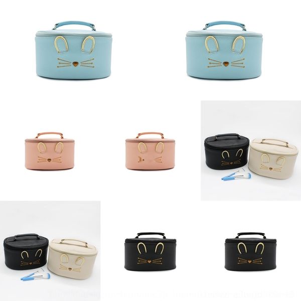 

xlcyx cosmetic toothpick bagtexture bag storage case fabric cat leather printing bronzing cosmetic case storage bag business trip bottle can