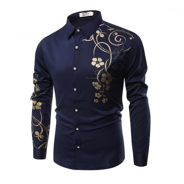 

new luxury print men's long sleeve shirt black white camisa cotton slim soft shirt turn-down collar men's large size 4xl 5xl1, White;black