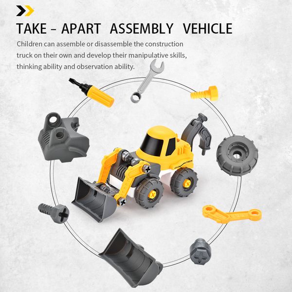 

pp material engineering truck model kid assemble engineering vehicle toys cool construction truck model cars kid boy gifts