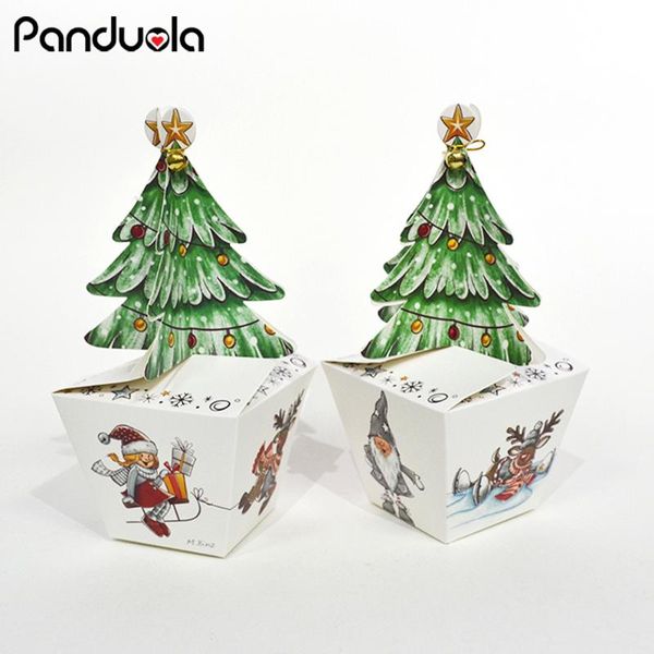 

gift wrap christmas tree packing box cupcakes dessert cookies candy boxes with bells golden cord decoration