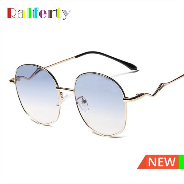 

sunglasses ralferty vintage women's round shades glasses 100% anti uv sunglases metal punk 2021 okulary przeciwsloneczne damskie, White;black