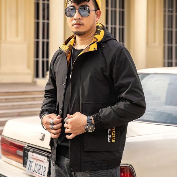 

casual jacket long men's loose zipper jacket new large size men fatty cotton embroidered single-breasted hooded winter1, Black;brown