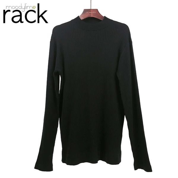 

moodylimerack basic custtom tight fit sofer cotton men pullover sweater8uy, Black
