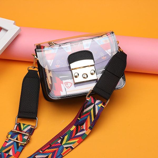 

clear transparent pvc shoulder bags women candy color women jelly bags purse solid color handbags sac a main femme crossbody bag