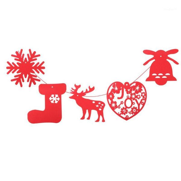 

5 pcs christmas hanging decoration felt christmas tree fireplace wall hangings1