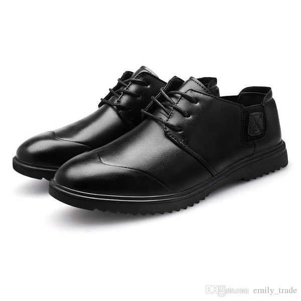 

new men formal shoes men dress wedding banquet shoes oxford men classic office business shoes, Black