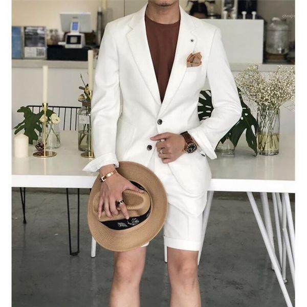 

costume homme white mens suits slim fit groomsmen wedding tuxedos for men notched lapel formal prom suit 2 pcs (jacket+pant)1, White;black