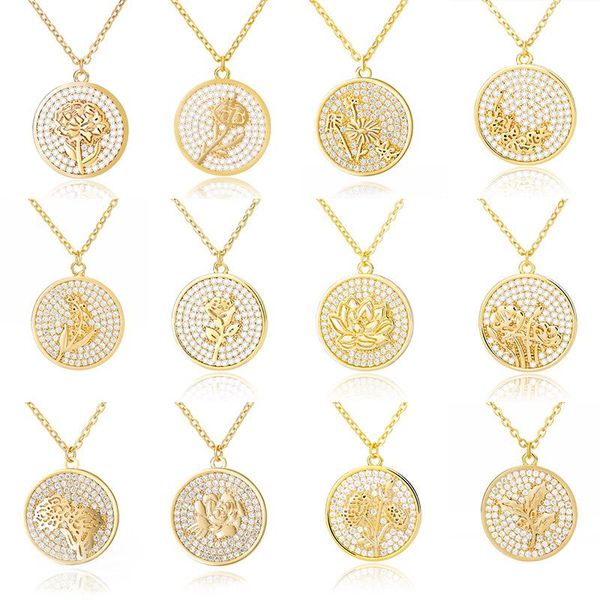 

chains crystal flower necklace january february march april may june july august september october november december birthday flowers, Silver