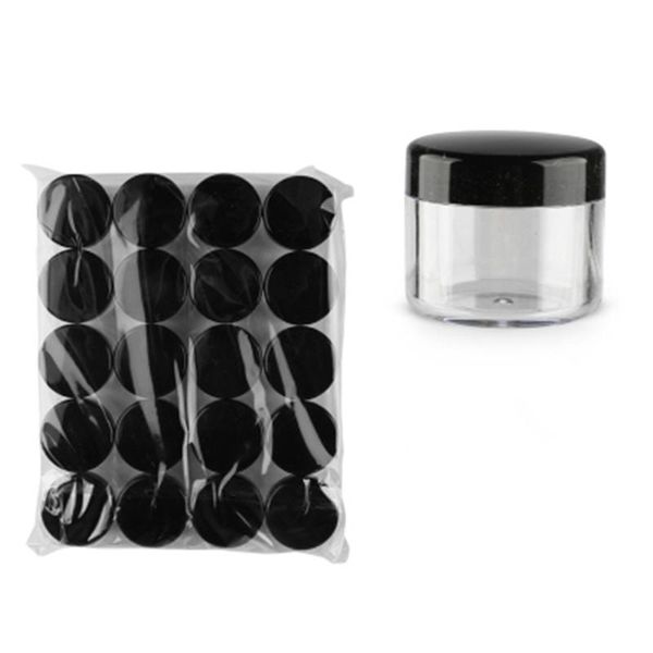 

storage bottles & jars empty cream jar clear bottle containers black cap plastic packaging pot cosmetics refillable box 3g 5g 10g 15g 20g