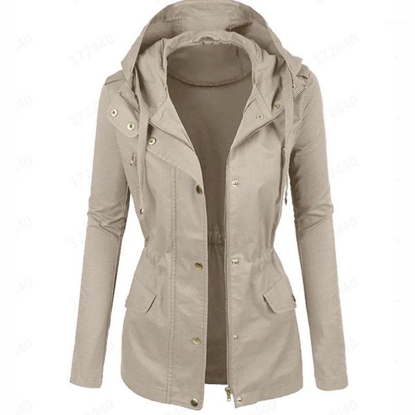 

jacket women 2020 plus size casual spring autumn hooded ladies jackets fashion lapel retro warm slim women coats clothes cdr21701, Black;brown