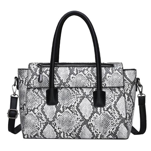 

women bags snake skin shoulder vintage crossbody retro zipper handbags casual fashion simple wild temperament h1