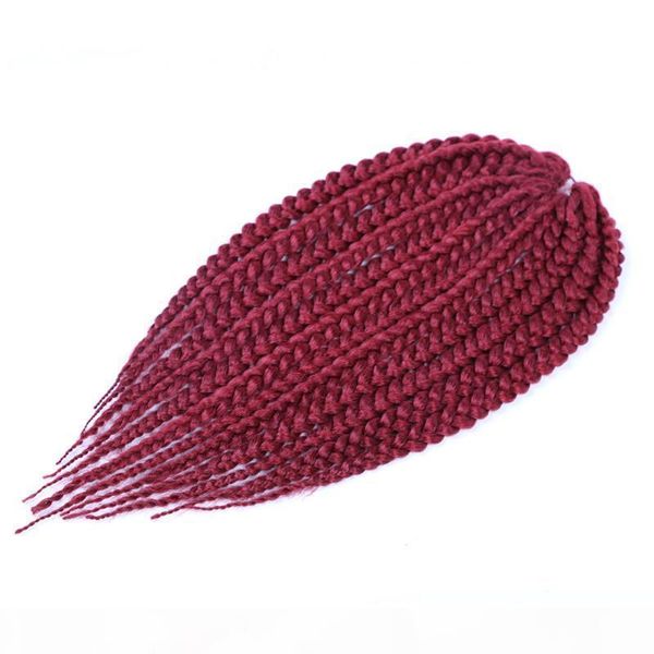 

crochet braids 14 inch box braid 12roots pack ombre synthetic braiding hair extension 80g pc heat fiber bulk hair, Black