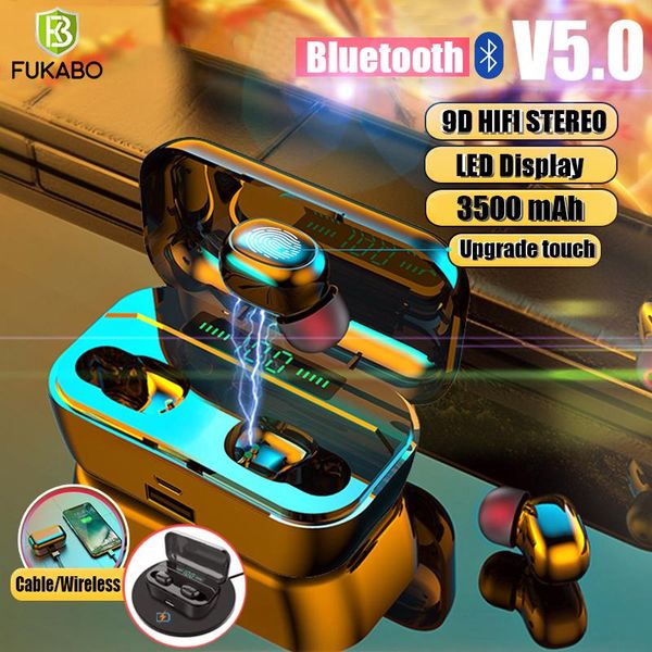 

headphones & earphones wireless charge 5.0 bluetooth with microphone sports waterproof headsets touch control music phone
