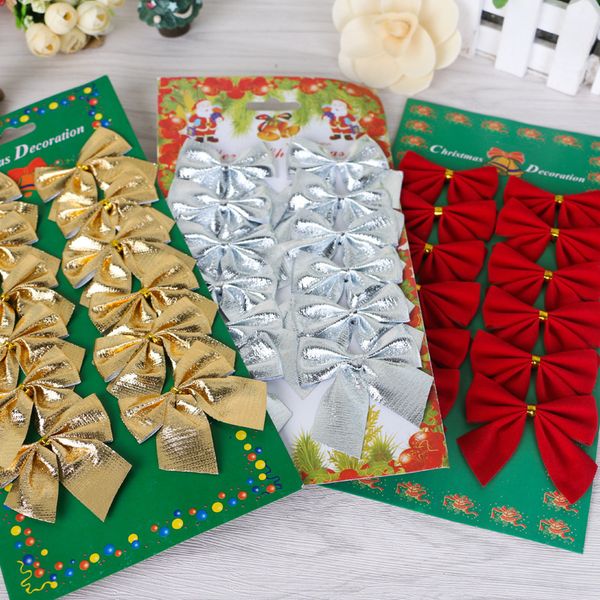 

12 pcs/lot 2021 new year decorations for home bow tie ornaments christmas pendant tree party decoration baubles