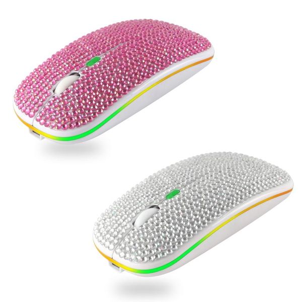 

mice bluetooth 5.0+2.4g dual-mode wireless mouse rechargeable diamond-studded silent ergonomic mause ultra-thin for lappc