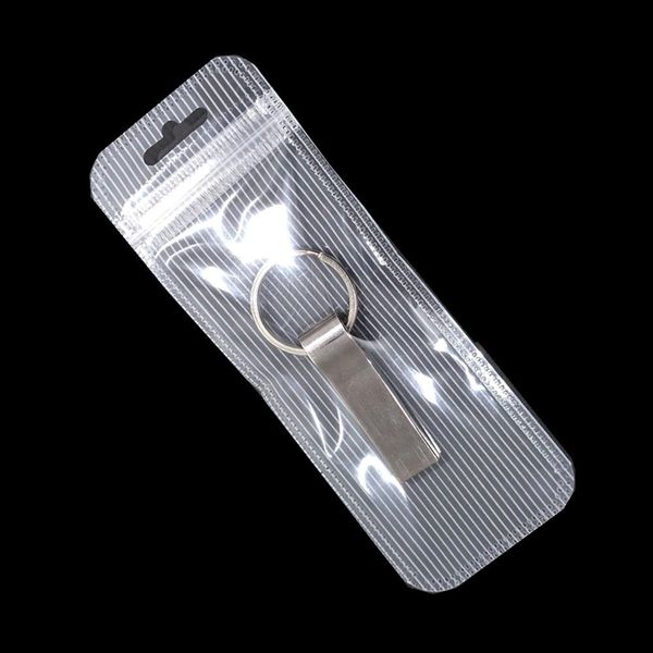 

100pcs clear front white stripe design plastic zip lock package bag with hang hole for diy crafts charger storage grocery pack h wmtcbs