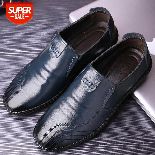 

hkxn genuine leather men casual shoes 2020 spring mens loafers moccasins breathable slip on black driving shoes size 38-44 t02 #nm6p