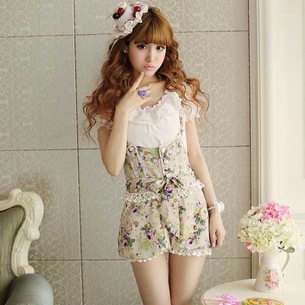 

princess sweet lolita shorts candy rain new spring sweet bowknot floral chiffon straps lanterns shorts c15ab56221, Black;white