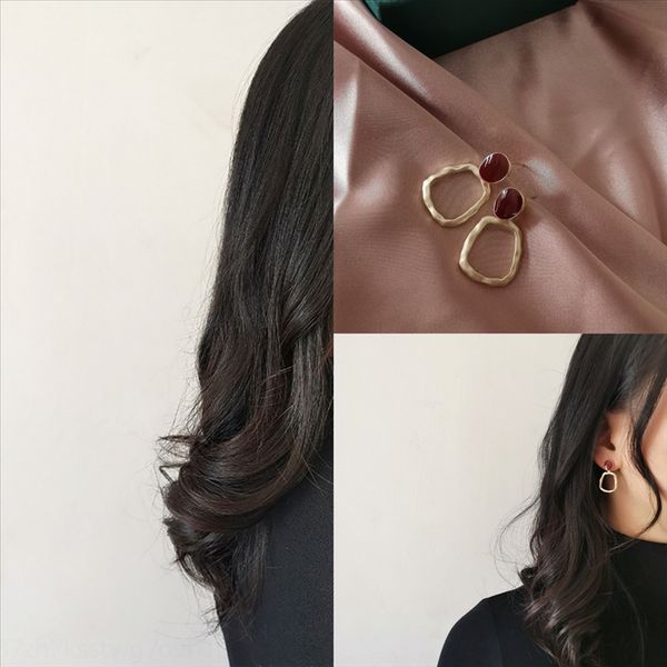 

2do diamond stamps fashion have hoop earrings aretes orecchini triangle stud earrings for lady women engagement wedding lovers gift party, Golden