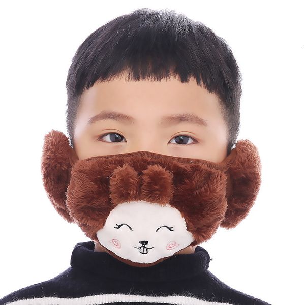

cartoons 2021 new designer kid mask children winter warm face mask earmuffs ear muffs outdoor cotton reusable washable e p62u