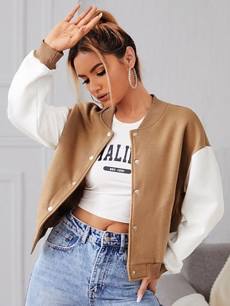 

letter graphic drop shoulder jacket j1pu#, Black;brown