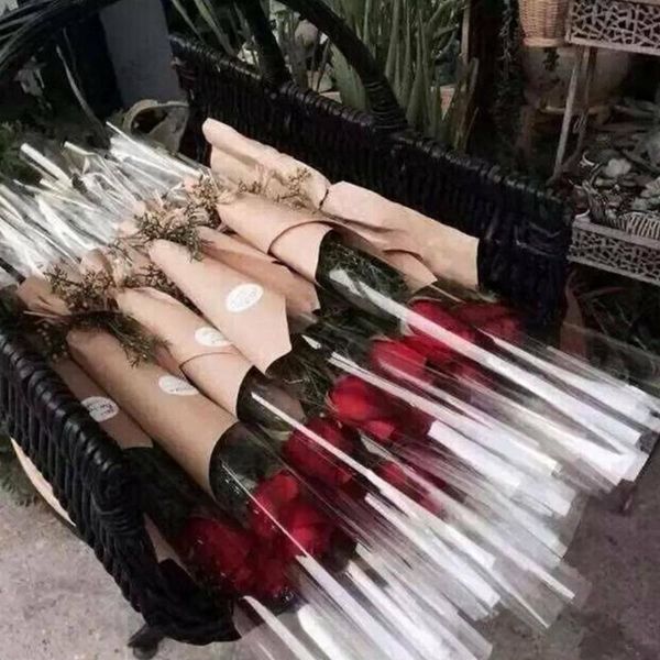 

1roll multifunction plain clear cellophane roll florist craft film wrapping paper hamper gift wrap hampers wedding favors