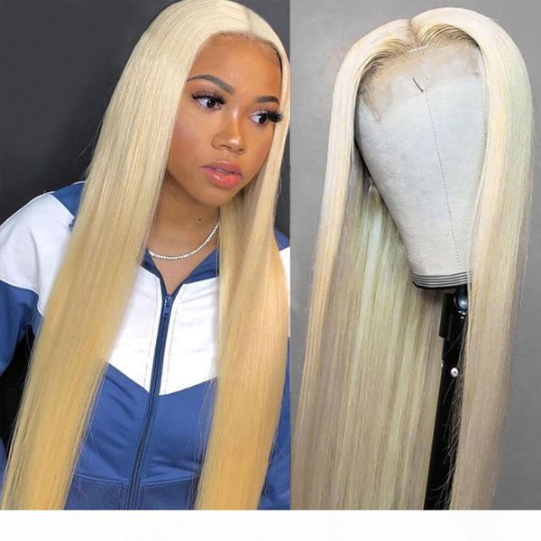

human hair lace front wigs 4 by 4 613 straight wigs pre plucked natural hairline baby hair brazilian malaysian hair tiffanyhair, Black;brown