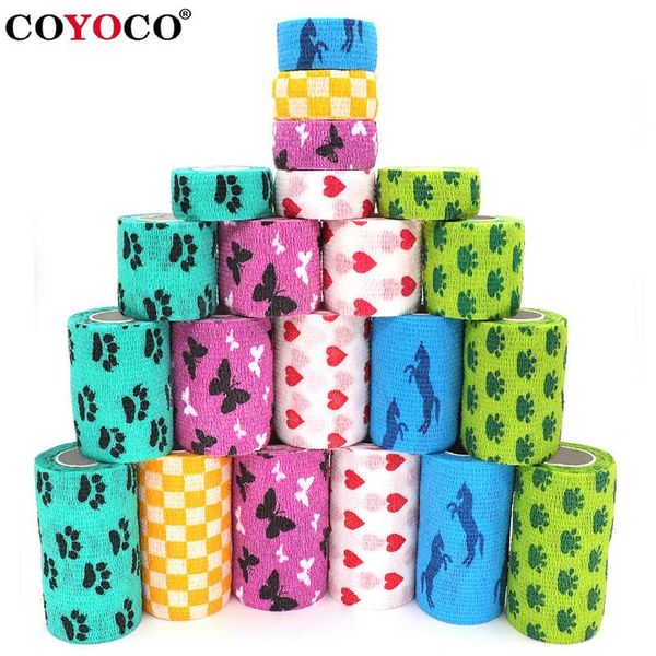 

1 шт. напечатанные медицинские самоклеющиеся эластичные повязки 4,5 млн. красочные спортивные обертывающиеся ленты для палевого сустава креп